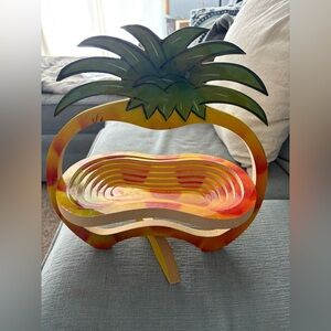 Vintage Wooden Collapsible Pineapple Fruit Basket Hawaiian